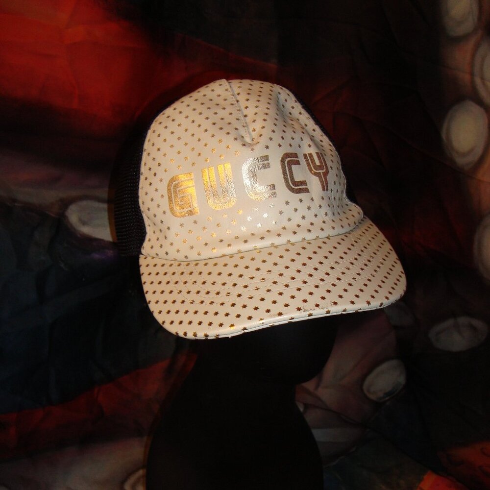 Authentic Leather Gucci Trucker Hat - image 1